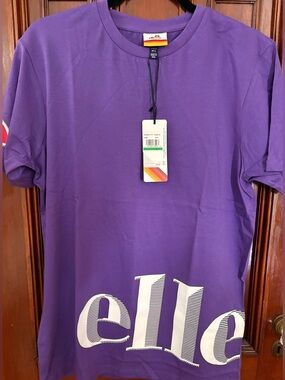 Ellesse Purple Tee with White Logo Tag